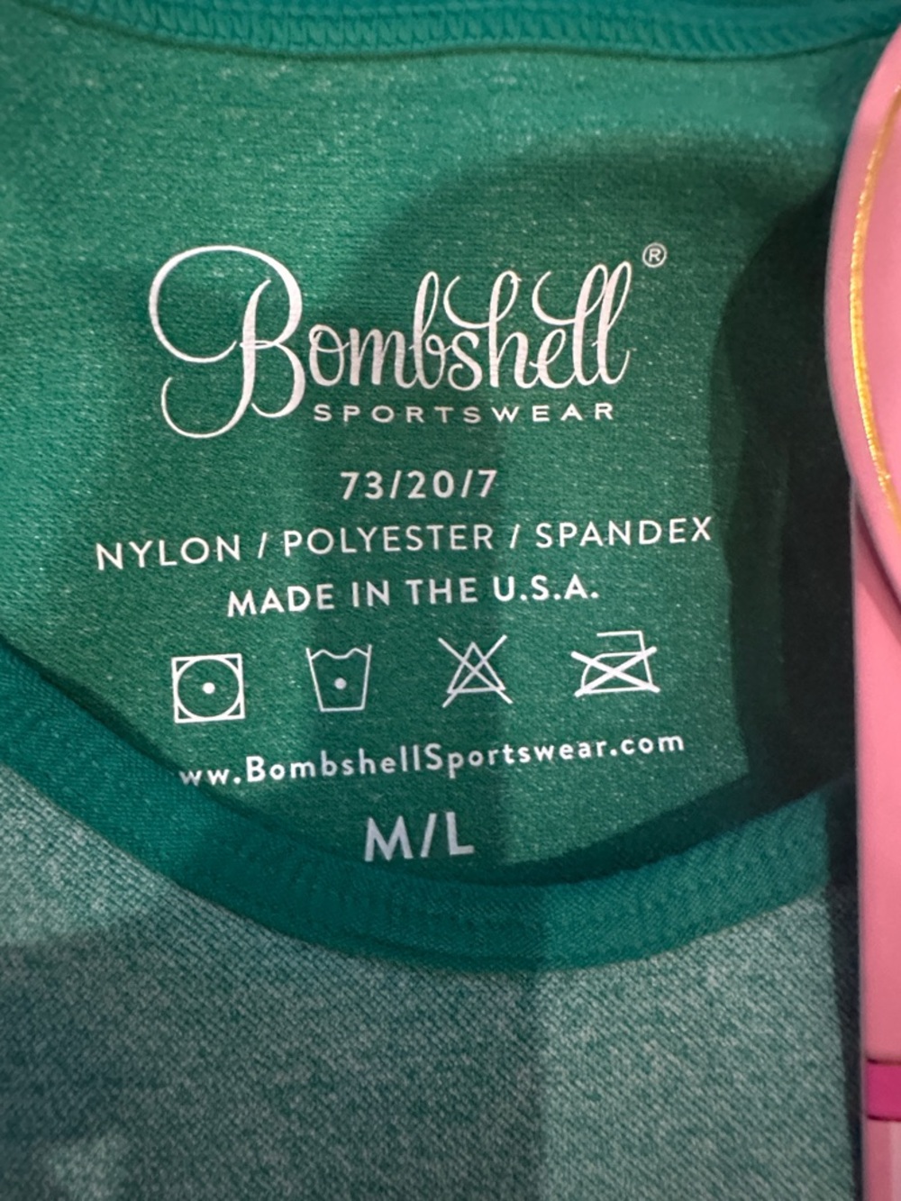 Bombshell Sportswear Teal Green Mesh Crop Top Size M/L - Picture 7 of 7